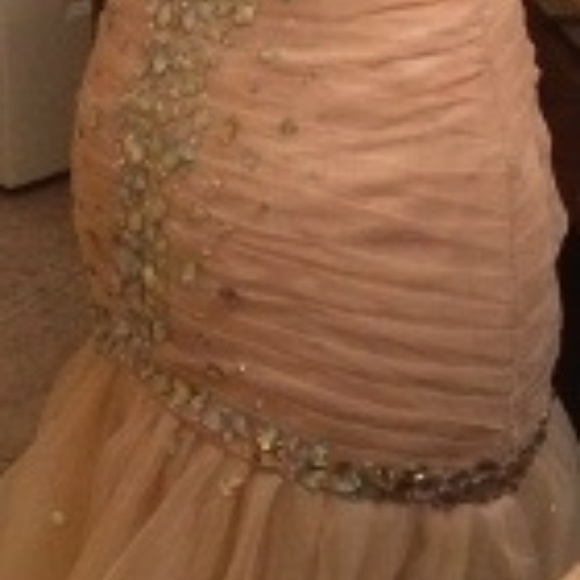 Champagne/Gold/Cream Mermaid Prom/Formal Dress - Picture 2 of 7